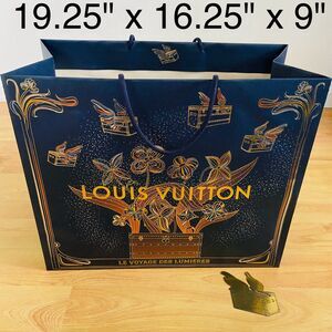 LV Louis Vuitton Holiday 2025 Paper Shopping Bag - XL blue, 19.25" x 16.25" x 9"